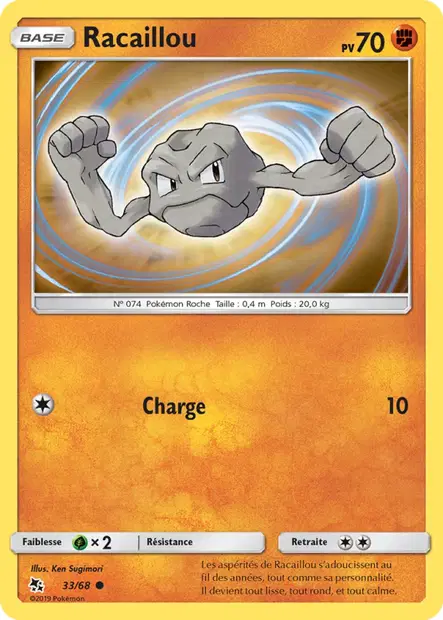 Scan HD carte Pokémon Racaillou 33/68 — Destinées Occultes