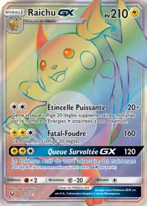 Carte Pokémon Raichu GX 75 Légendes Brillantes