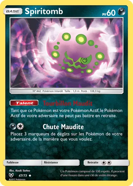 Scan HD carte Pokémon Spiritomb 47/73 — Légendes Brillantes