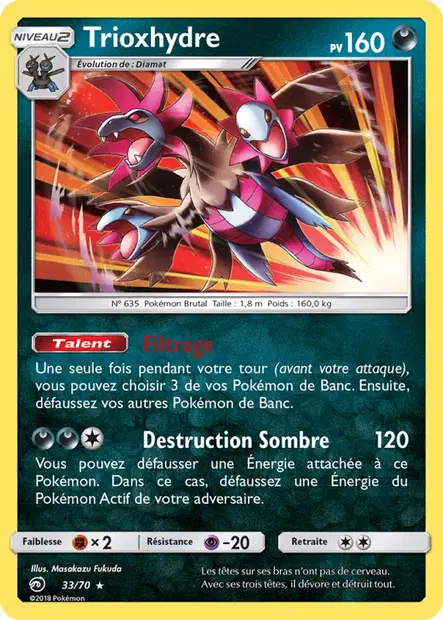 Scan HD carte Pokémon Trioxhydre 33/70 — Majesté Des Dragons