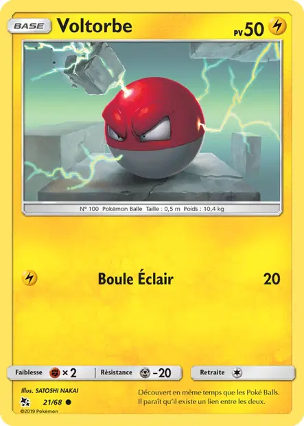 Scan HD carte Pokémon Voltorbe 21/68 — Destinées Occultes