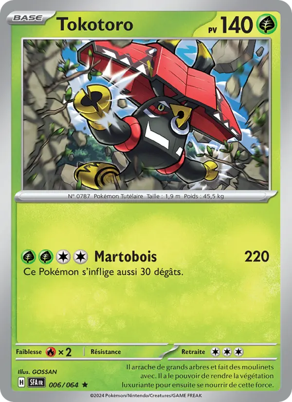 Scan HD carte Pokémon Tokotoro 006/64 — Fable Nébuleuse