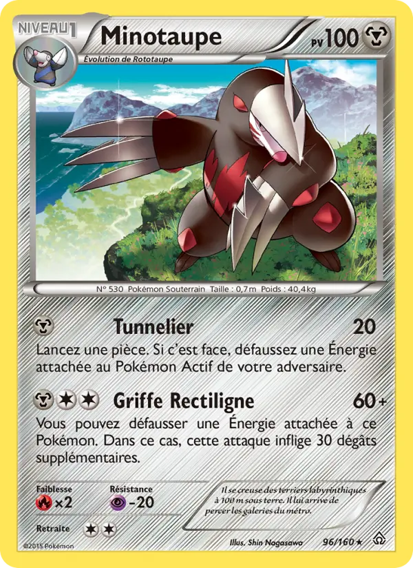 Scan HD carte Pokémon Minotaupe 96/160 — Primo-Choc