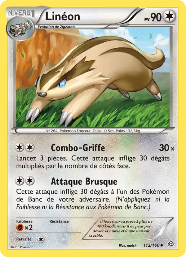 Scan HD carte Pokémon Linéon 112/160 — Primo-Choc