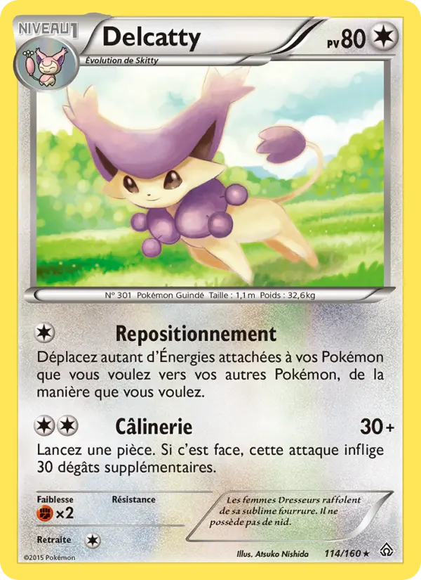 Scan HD carte Pokémon Delcatty 114/160 — Primo-Choc