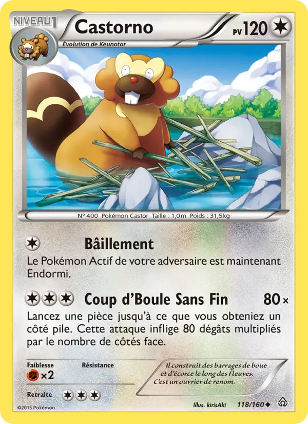 Scan HD carte Pokémon Castorno 118/160 — Primo-Choc