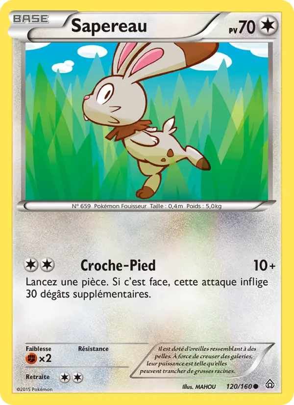 Scan HD carte Pokémon Sapereau 120/160 — Primo-Choc