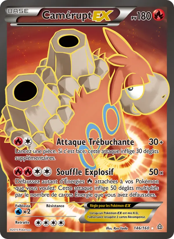Scan HD carte Pokémon Camérupt EX 146/160 — Primo-Choc