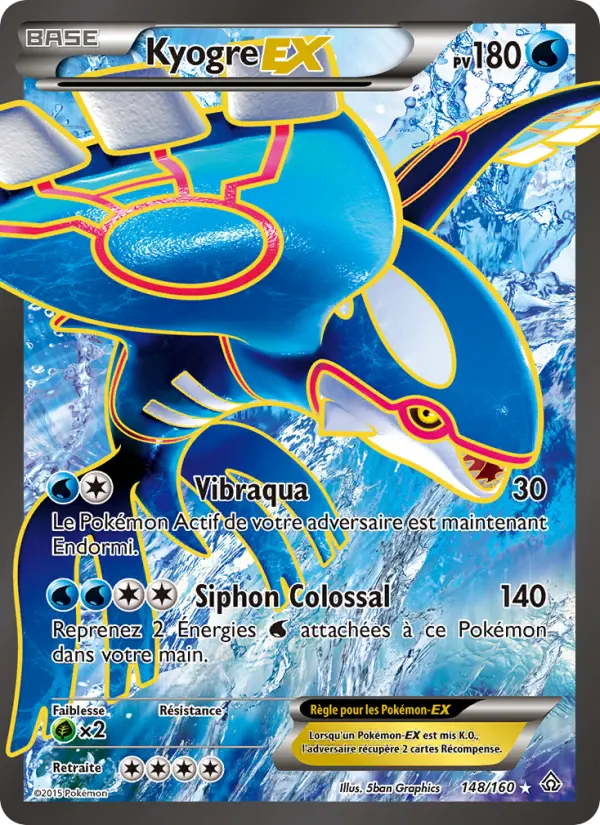 Scan HD carte Pokémon Kyogre EX 148/160 — Primo-Choc