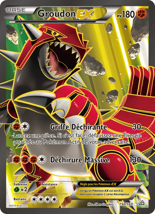 Scan HD carte Pokémon Groudon EX 150/160 — Primo-Choc