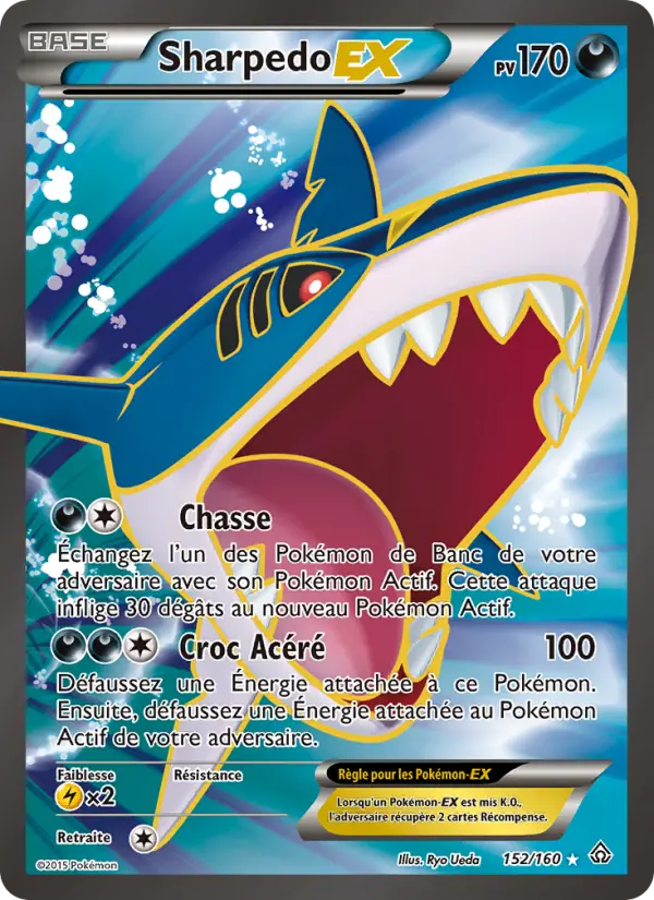 Scan HD carte Pokémon Sharpedo EX 152/160 — Primo-Choc