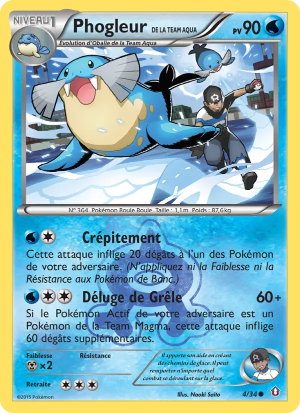 Scan HD carte Pokémon Phogleur de la Team Aqua 4/34 — Double Danger