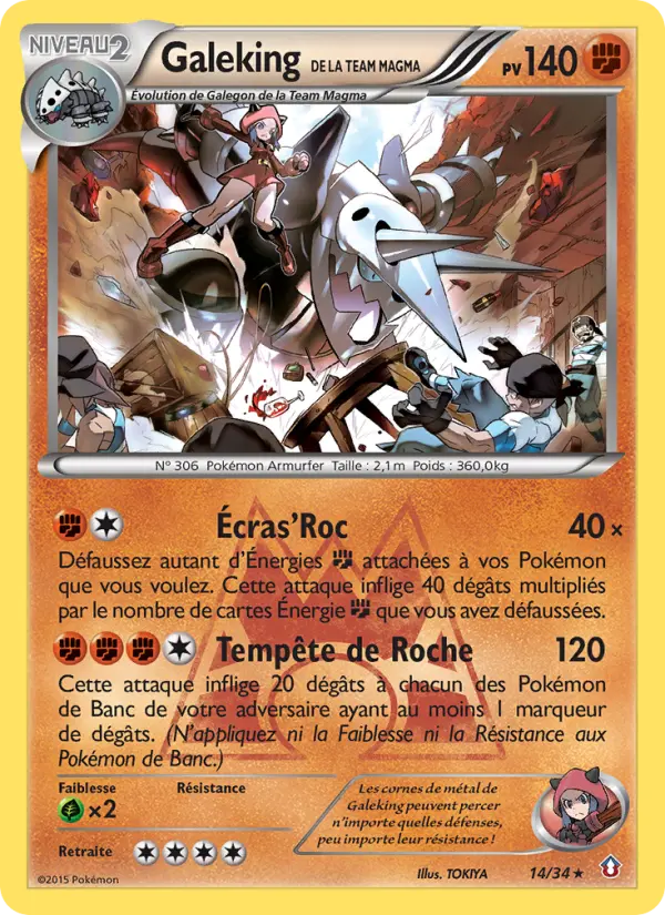 Scan HD carte Pokémon Galeking de la Team Magma 14/34 — Double Danger