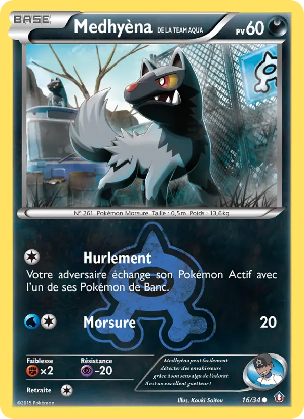 Scan HD carte Pokémon Medhyèna de la Team Aqua 16/34 — Double Danger