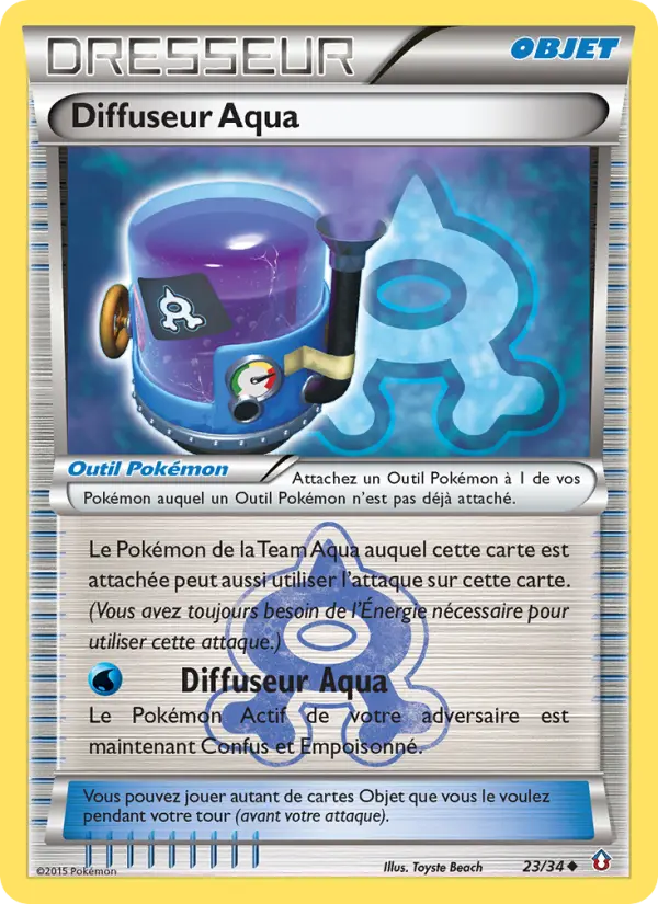 Scan HD carte Pokémon Diffuseur Aqua 23/34 — Double Danger