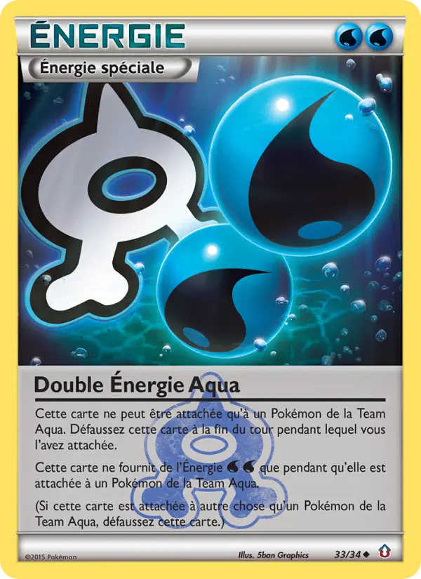 Scan HD carte Pokémon Double Énergie Aqua 33/34 — Double Danger