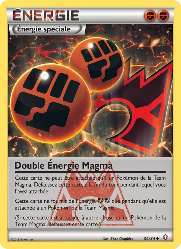 Scan HD carte Pokémon Double Énergie Magma 34/34 — Double Danger