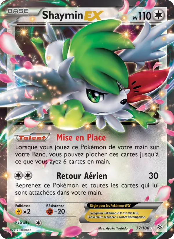 Scan HD carte Pokémon Shaymin EX 77/108 — Ciel Rugissant