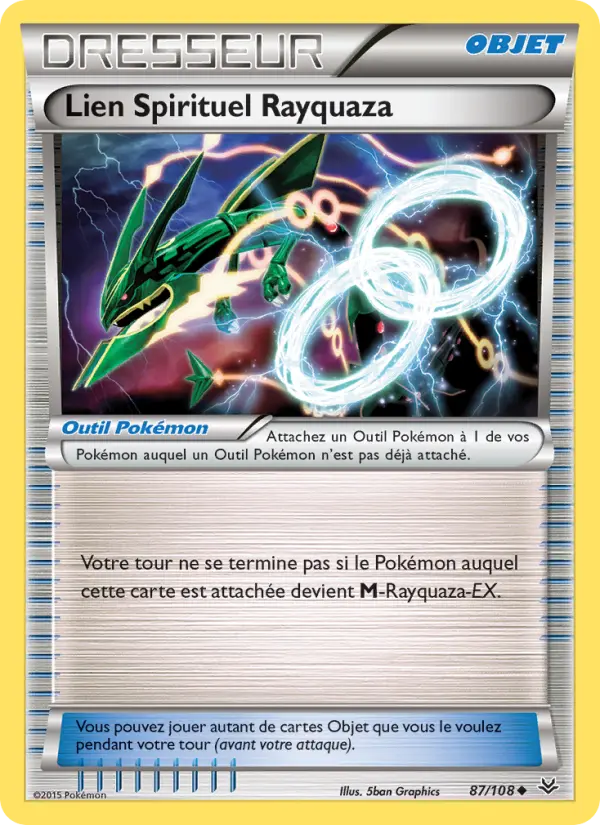 Scan HD carte Pokémon Lien Spirituel Rayquaza 87/108 — Ciel Rugissant