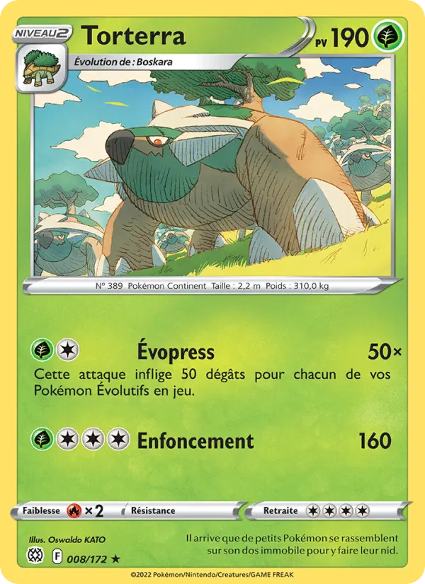 Scan HD carte Pokémon Torterra 008/172 — Stars Étincelantes