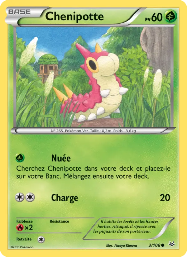 Scan HD carte Pokémon Chenipotte 3/108 — Ciel Rugissant