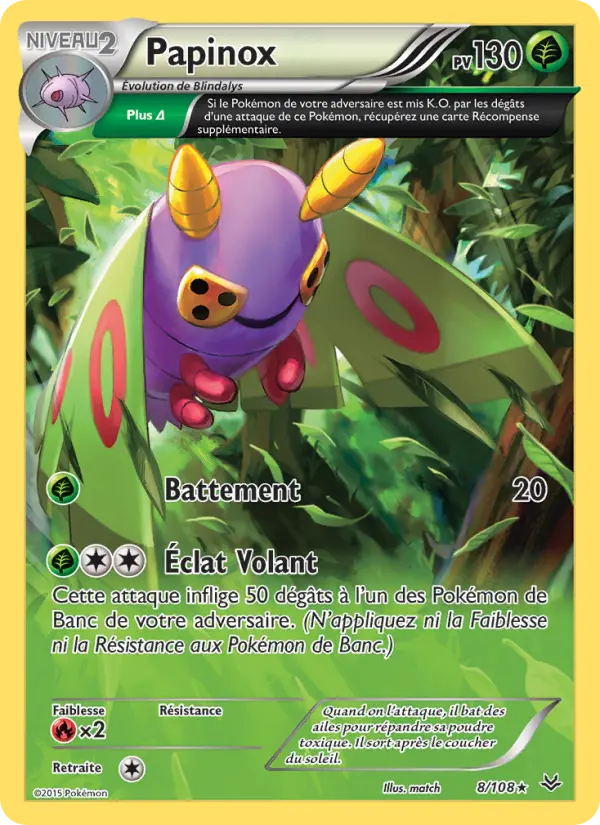 Scan HD carte Pokémon Papinox 8/108 — Ciel Rugissant