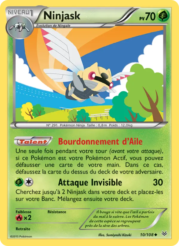 Scan HD carte Pokémon Ninjask 10/108 — Ciel Rugissant