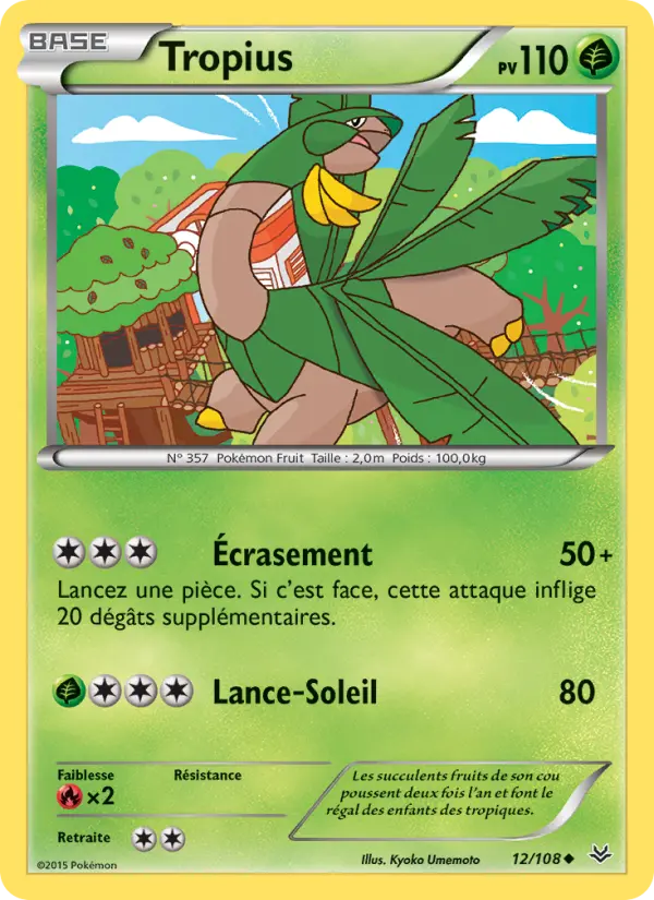 Scan HD carte Pokémon Tropius 12/108 — Ciel Rugissant