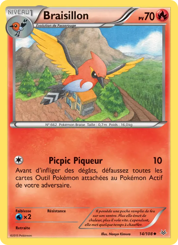 Scan HD carte Pokémon Braisillon 14/108 — Ciel Rugissant