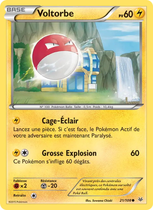 Scan HD carte Pokémon Voltorbe 21/108 — Ciel Rugissant