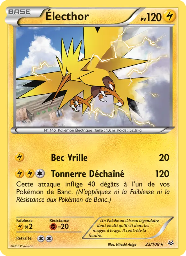 Scan HD carte Pokémon Électhor 23/108 — Ciel Rugissant