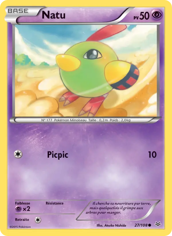 Scan HD carte Pokémon Natu 27/108 — Ciel Rugissant