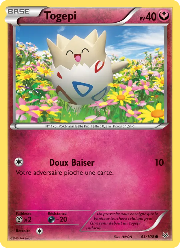 Scan HD carte Pokémon Togepi 43/108 — Ciel Rugissant
