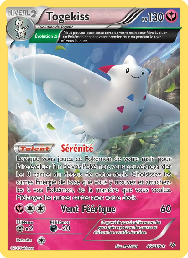 Scan HD carte Pokémon Togekiss 46/108 — Ciel Rugissant