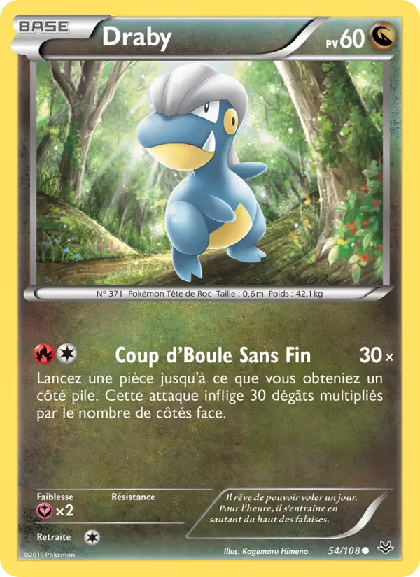 Scan HD carte Pokémon Draby 54/108 — Ciel Rugissant