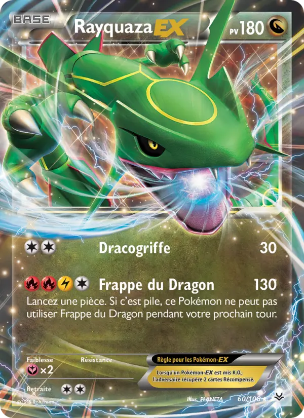 Scan HD carte Pokémon Rayquaza EX 60/108 — Ciel Rugissant