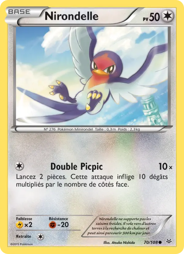 Scan HD carte Pokémon Nirondelle 70/108 — Ciel Rugissant