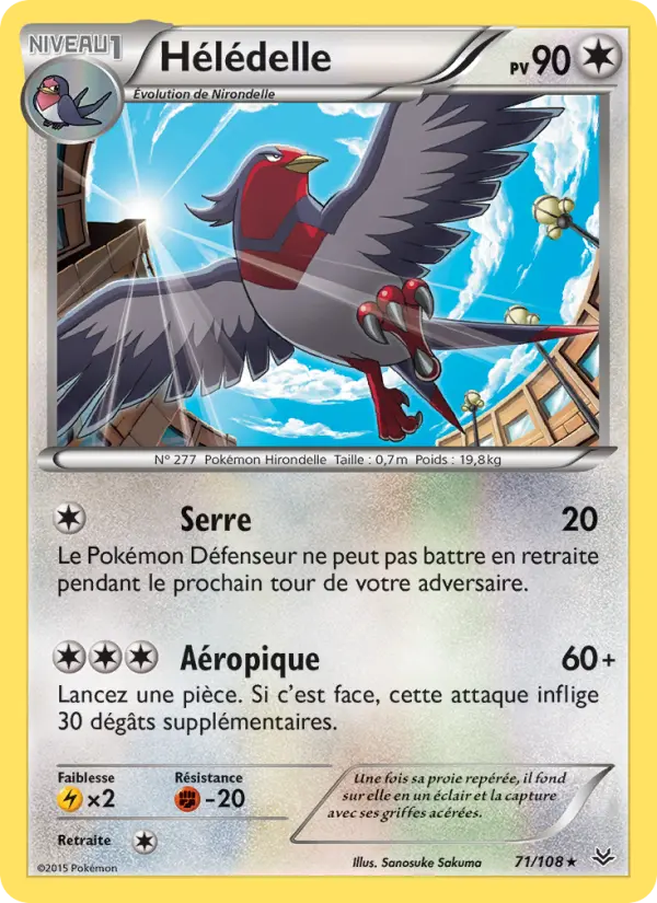 Scan HD carte Pokémon Hélédelle 71/108 — Ciel Rugissant