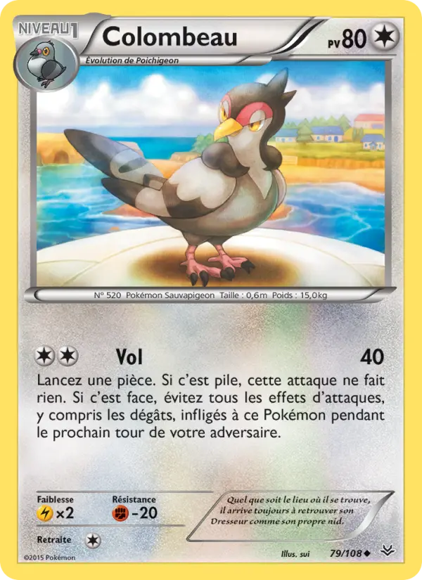 Scan HD carte Pokémon Colombeau 79/108 — Ciel Rugissant
