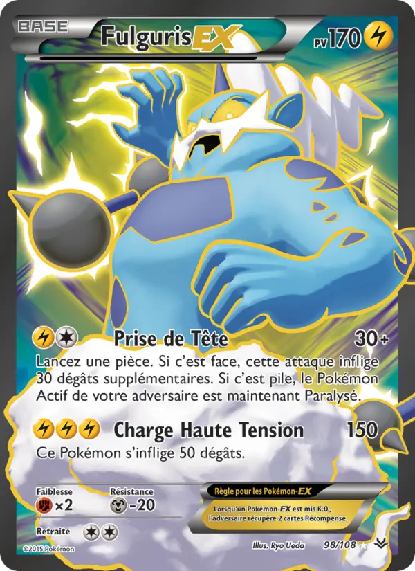 Scan HD carte Pokémon Fulguris EX 98/108 — Ciel Rugissant