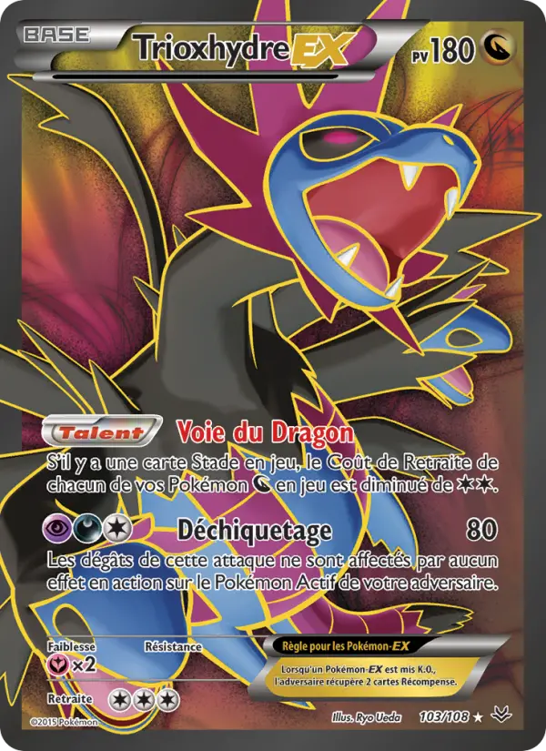 Scan HD carte Pokémon Trioxhydre EX 103/108 — Ciel Rugissant