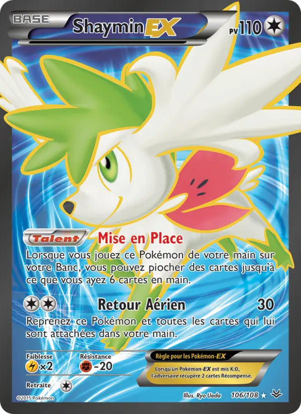 Scan HD carte Pokémon Shaymin EX 106/108 — Ciel Rugissant
