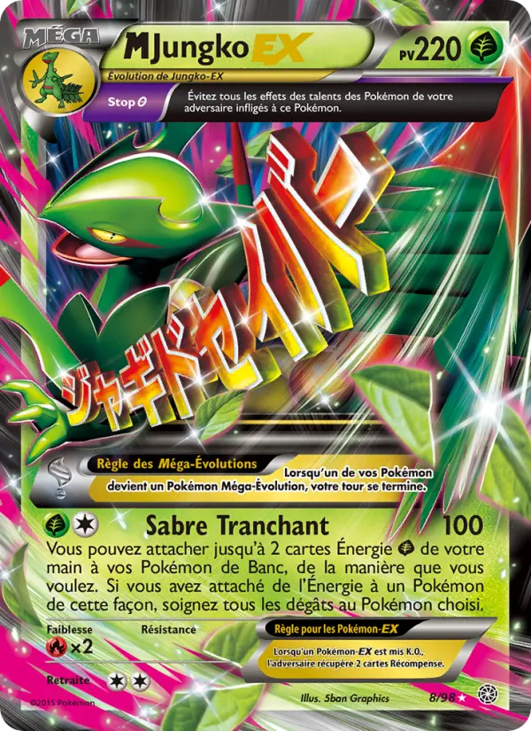 Scan HD carte Pokémon M-Jungko EX 8/98 — Origines Antiques