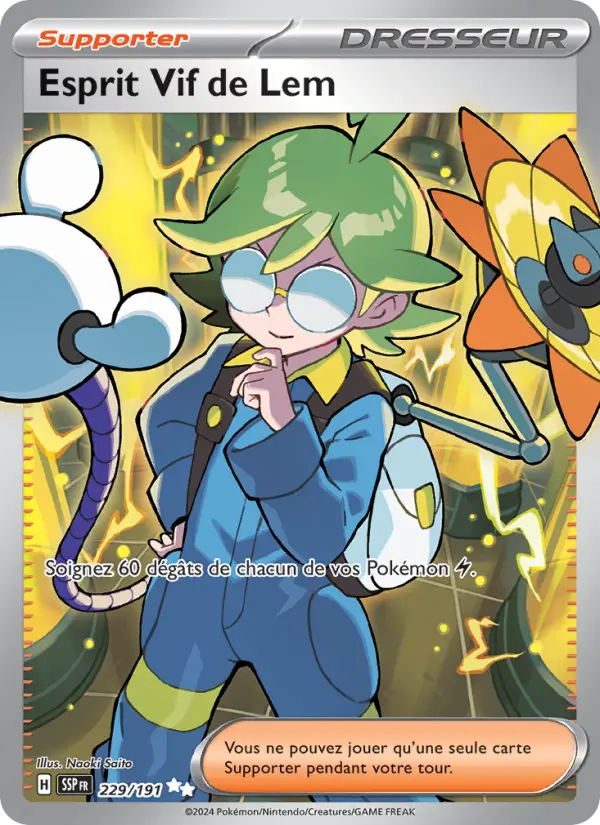 Scan HD carte Pokémon Esprit Vif de Lem 229/191 — Étincelles Déferlantes