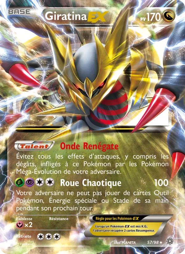 Scan HD carte Pokémon Giratina EX 57/98 — Origines Antiques
