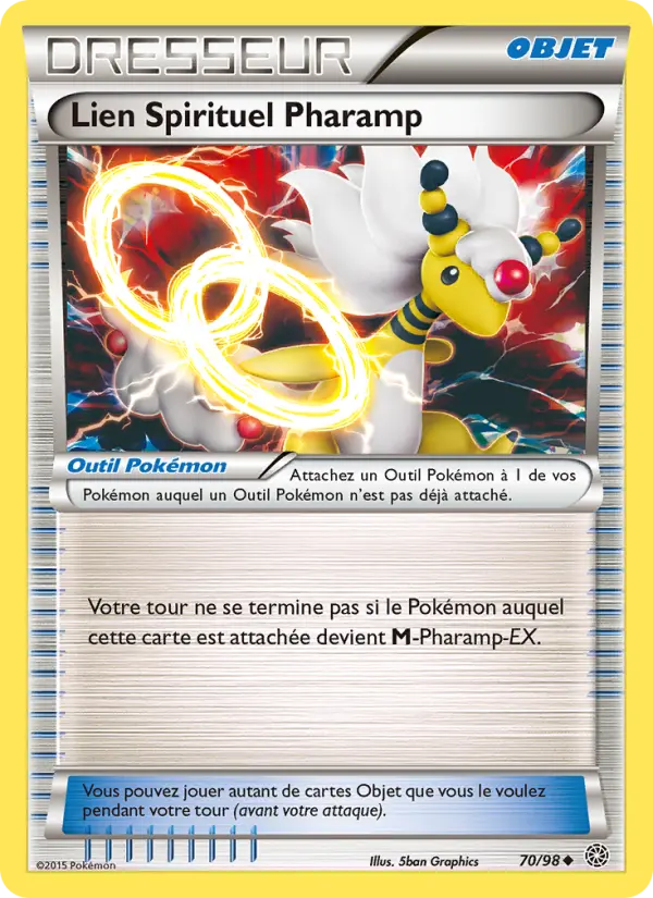 Scan HD carte Pokémon Lien Spirituel Pharamp 70/98 — Origines Antiques