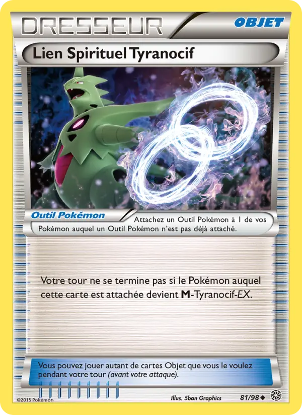 Scan HD carte Pokémon Lien Spirituel Tyranocif 81/98 — Origines Antiques