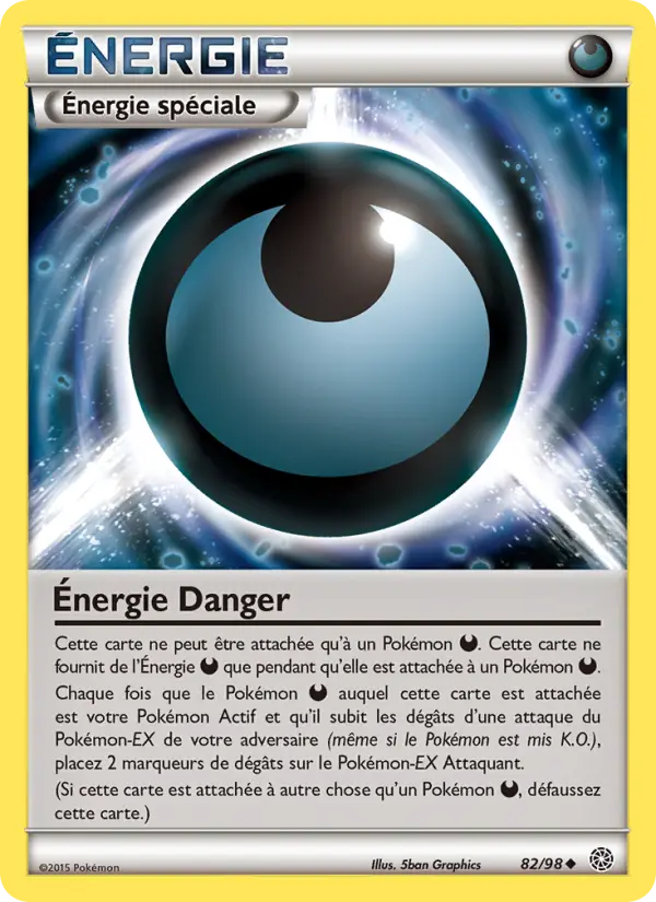Scan HD carte Pokémon Énergie Danger 82/98 — Origines Antiques