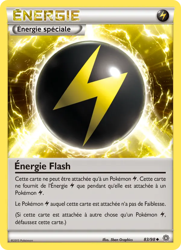 Scan HD carte Pokémon Énergie Flash 83/98 — Origines Antiques