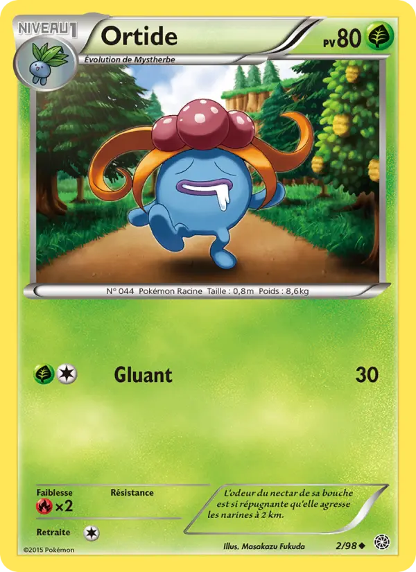 Scan HD carte Pokémon Ortide 2/98 — Origines Antiques